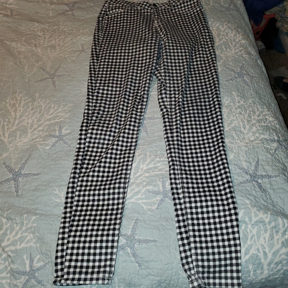 Black and white check pants